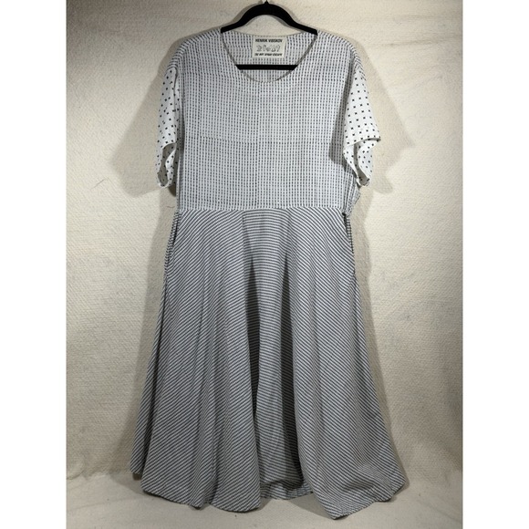 Henrik Vibskov Dresses & Skirts - Henrik Vibskov Oversized Midi Dress Womens White Black Avant Garde Artsy